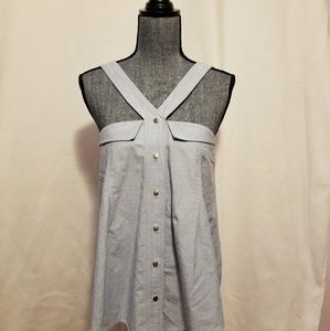 Alexander Wang blue cross neck A-shape top sz 6